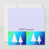 Invitation pour la fête de Noël avec des sapins bl (Dos)
