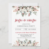 Invitation pour la fête de Noël Blush Winter Flora (Devant)