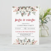 Invitation pour la fête de Noël Blush Winter Flora (Debout devant)