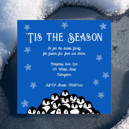 Invitation pour la fête de Noël du manchot 'C'est