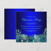 Invitation pour la fête de Noël Pretty Blue Bauble (Devant / Derrière)