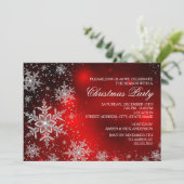 Invitation pour la fête de Noël rouge flocon de ne (Debout devant)