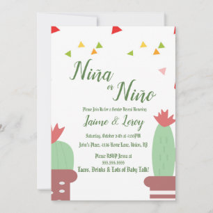 Invitation pour la fête de révélation du sexe Cact