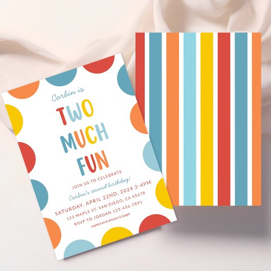 Invitation pour la fête des 2 ans de Two Much Fun