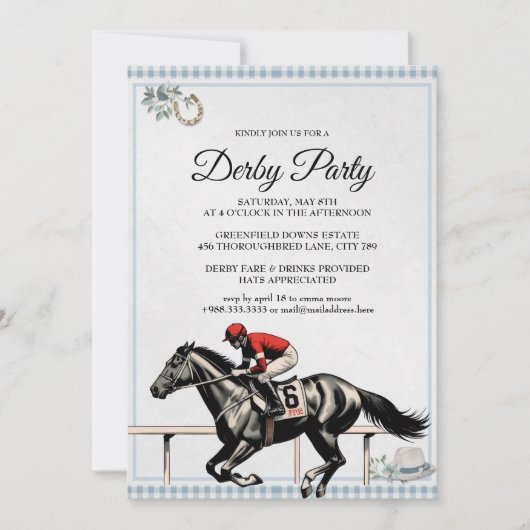 Invitation pour la fête des courses de chevaux de (Devant)