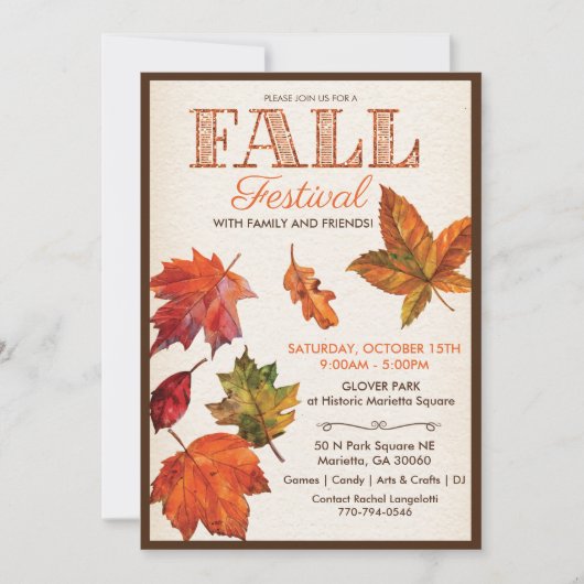 Invitation pour la Fête des Feuilles d'Automne de (Devant)