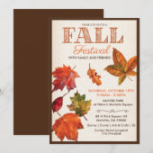 Invitation pour la Fête des Feuilles d'Automne de (Devant / Derrière)