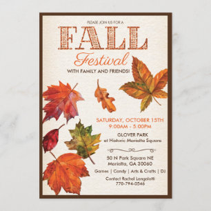 Invitation pour la Fête des Feuilles d'Automne de