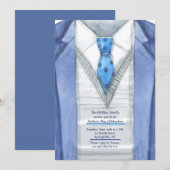 Invitation pour la fête des pères Blue Jacket (Devant / Derrière)
