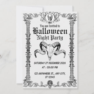 Invitation pour la fête d'Halloween Gothmas Sombre