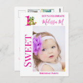 Invitation pour la fête du 1er anniversaire sur le (Devant / Derrière)