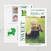 Invitation pour la fête du 1er anniversaire sur le (Devant / Derrière)