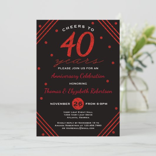 Invitation pour la fête du 40e anniversaire, Rubis (Debout devant)
