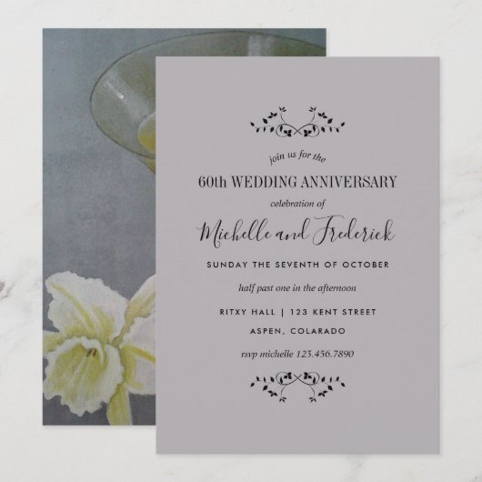 Invitation pour la fête du 60e anniversaire de mar (Devant / Derrière)