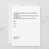 Invitation pour la fête du 70e anniversaire, Homme (Dos)