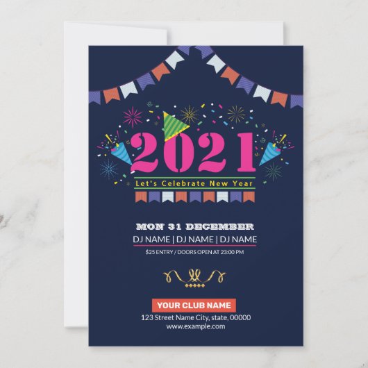 Invitation pour la fête du Nouvel An (Devant)