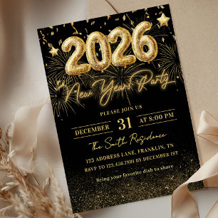 Invitation pour la fête du Nouvel An 2026 avec pai