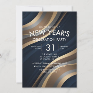 Invitation pour la fête du Nouvel An Champagne Gol