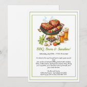 Invitation pour la fête estivale de BBQ et de bièr (Devant / Derrière)