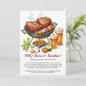 Invitation pour la fête estivale de BBQ et de bièr (Debout devant)