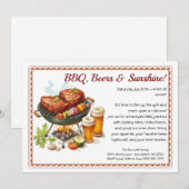 Invitation pour la fête estivale de BBQ et de bièr (Devant / Derrière)