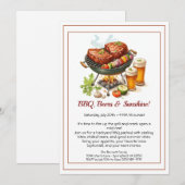 Invitation pour la fête estivale de BBQ et de bièr (Devant / Derrière)