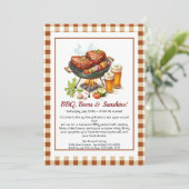 Invitation pour la fête estivale de BBQ et de bièr (Debout devant)