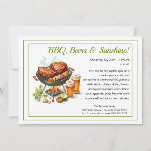 Invitation pour la fête estivale de BBQ et de bièr