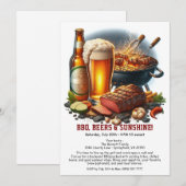 Invitation pour la fête estivale de BBQ et de bièr (Devant / Derrière)