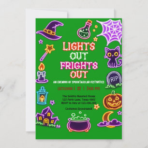 Invitation pour la fête néon de Halloween Glow Ext