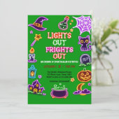 Invitation pour la fête néon de Halloween Glow Ext (Debout devant)