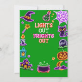 Invitation pour la fête néon de Halloween Glow Ext (Dos)