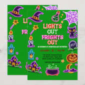 Invitation pour la fête néon de Halloween Glow Ext (Devant / Derrière)