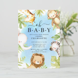 Invitation pour la fête prénatale Oh Baby Jungle
