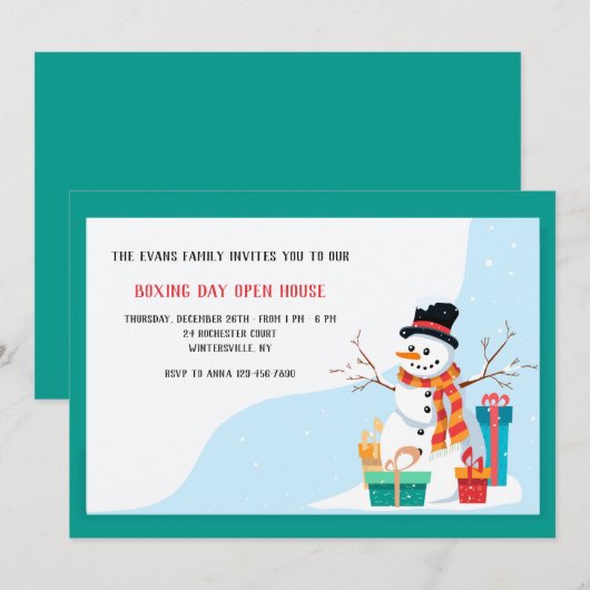 Invitation pour la journée de boxe (Devant / Derrière)