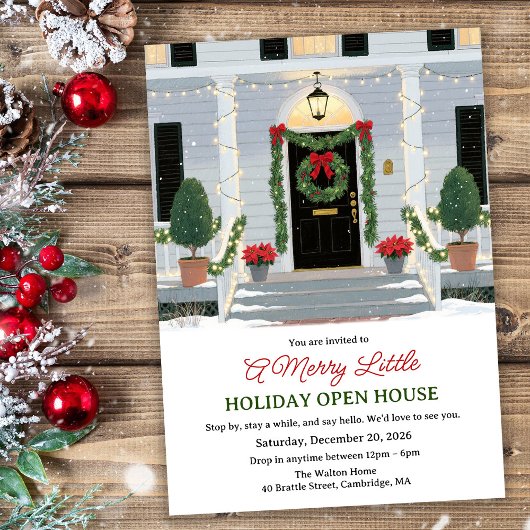 Invitation pour la maison ouverte de Noël devant l