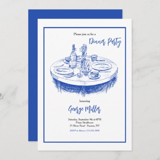 Invitation pour la mise en place de table (Devant / Derrière)