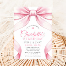 Invitation pour la première année de la fille avec