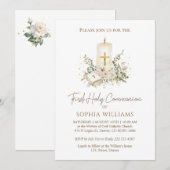 Invitation pour la Première Communion avec cierge  (Devant / Derrière)