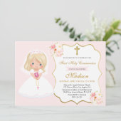 Invitation pour la Première Communion de la Fille (Debout devant)