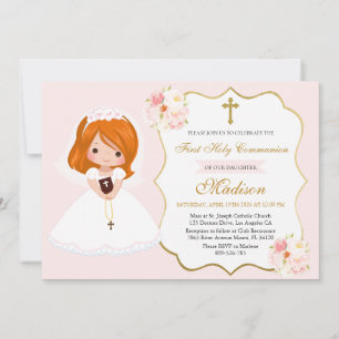 Invitation pour la Première Communion d'une Fille