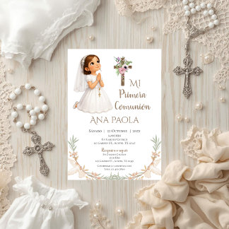 Invitation pour la première communion d'une fille 