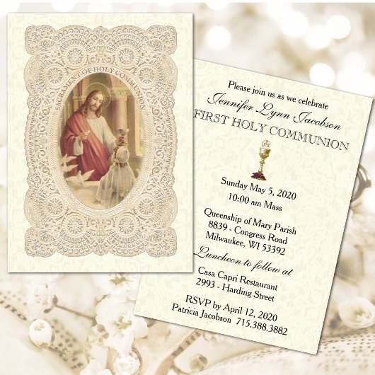 Invitation pour la Première Communion d'une fille