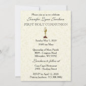 Invitation pour la Première Communion d'une fille (Dos)