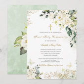 Invitation pour la Première Communion Fille (Devant / Derrière)