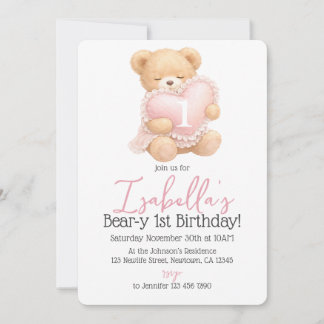Invitation pour la première fête d'anniversaire de