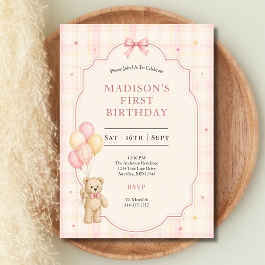 Invitation pour la première fête d'anniversaire de