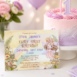 Invitation pour la première fête d'anniversaire de