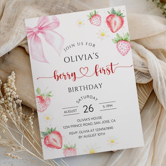 Invitation pour la première fête d'anniversaire de