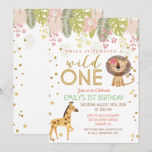 Invitation pour la première fête d'anniversaire de (Devant / Derrière)